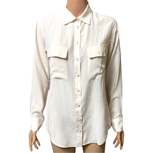 Equipment Tops - Equipment Femme Silk Button Up Blouse Light Pink Size XS